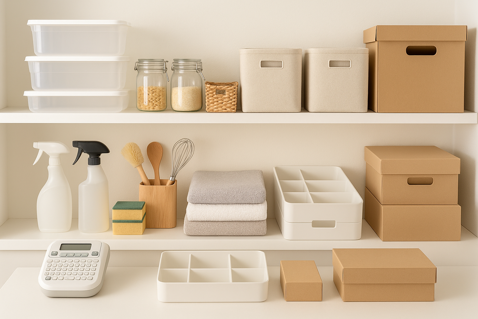 Common household items and some storage supplies